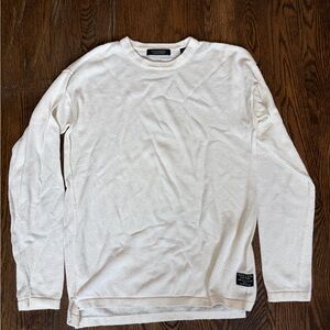 Scotch & Soda Crewneck Sweatshirt Mens Medium Terry Cloth Cream Long Sleeve